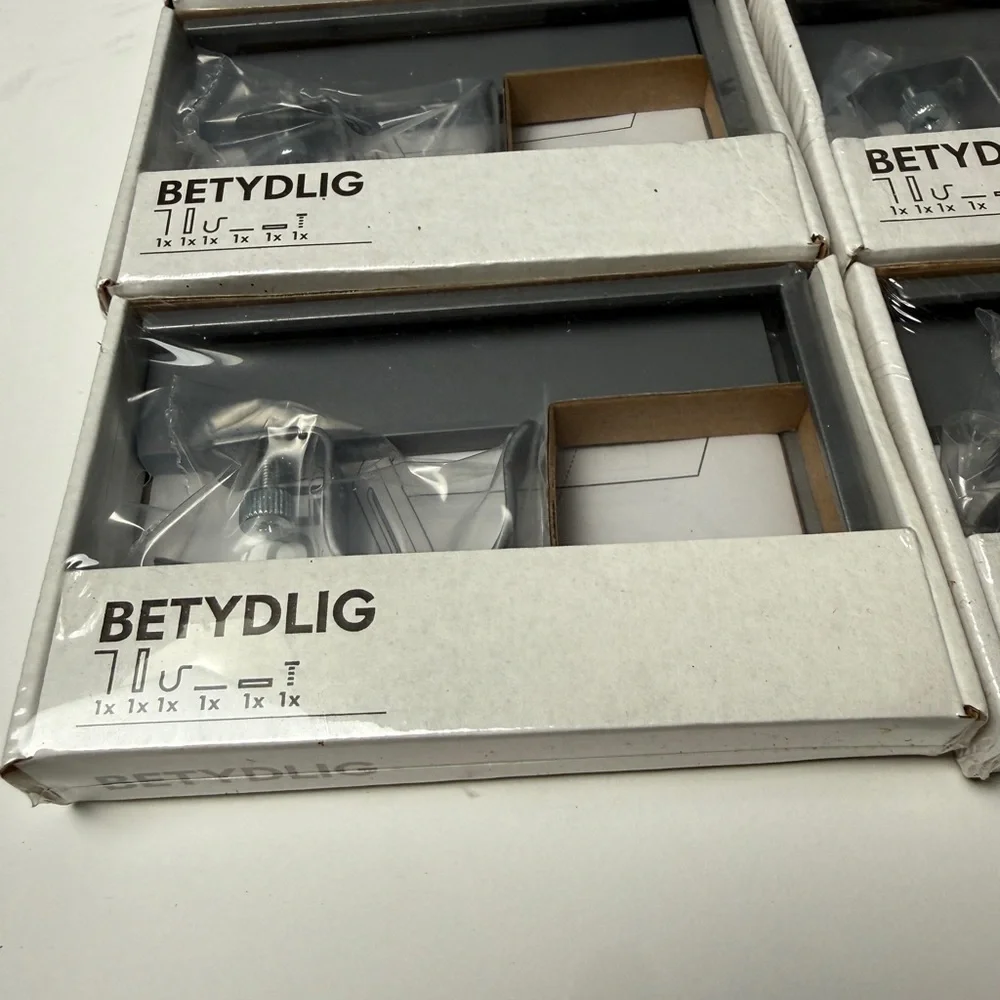 8 PACK IKEA BETYDLIG Curtain Rod Wall Mount Ceiling Hanging Bracket Grey Sweden